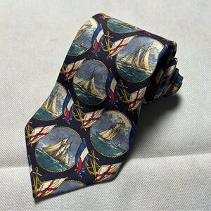 Vintage Tommy Hilfiger silk nautical ships tie